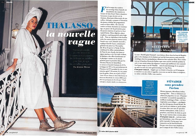 Article Thalasso la nouvelle vague dans magazine Glamour