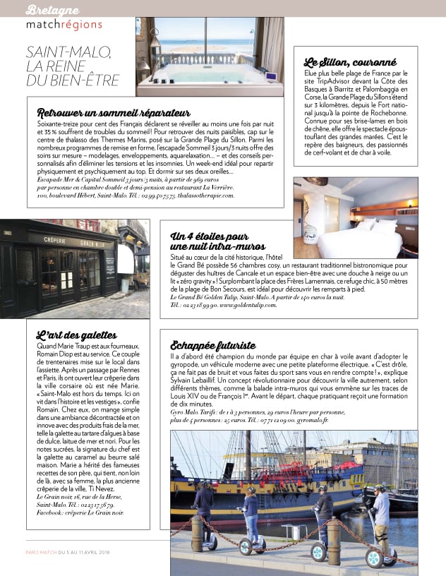 Escapade Mer et Sommeil dans Paris Match