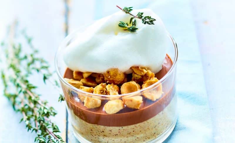 Lire la suite à propos de l’article Recette : Verrine Praliné Noisette à l’Écume de Thym