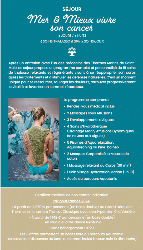 séjour post cancer en thalasso